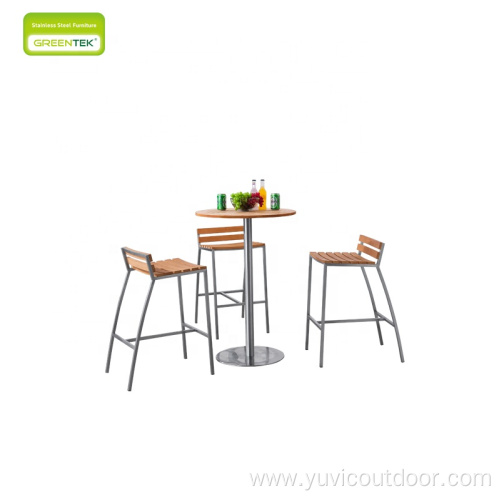 Bar Table With Bar Chair Set Swimming Pool